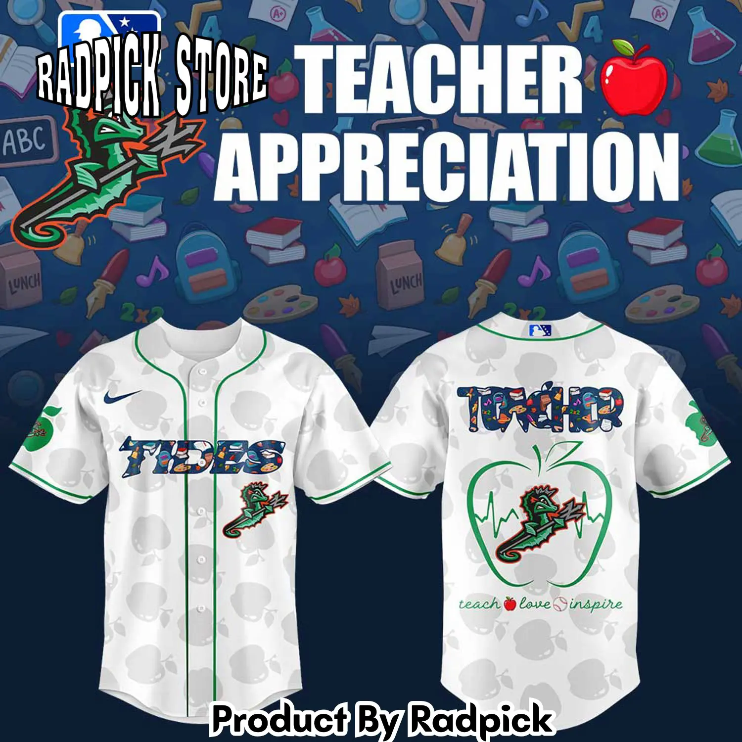 Radpick norfolk tides teacher appreciation combo baseball jersey rp127223